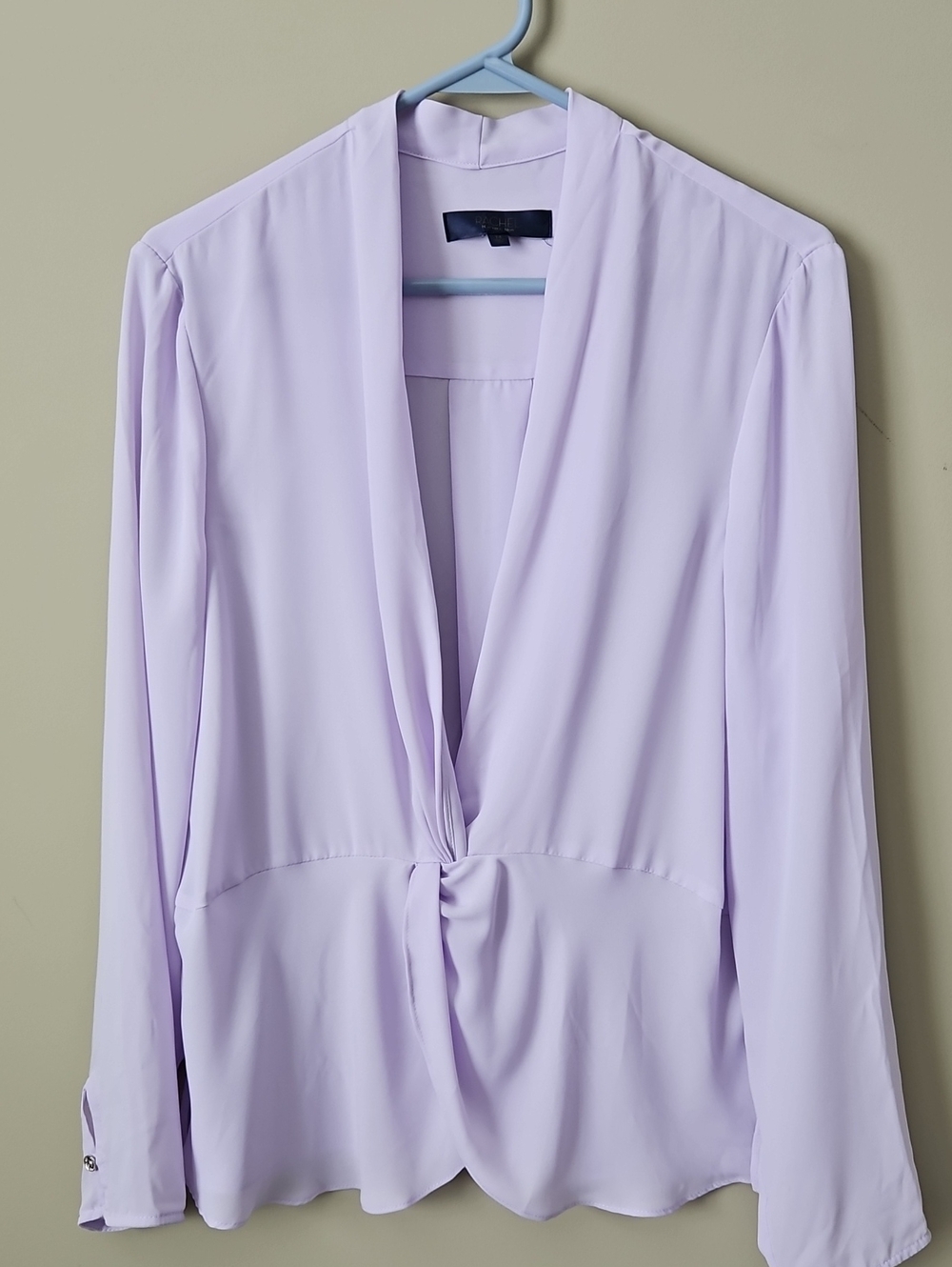RACHEL Rachel Roy Pale Lavender Top with Navy Label Size 14 Career Wear Business